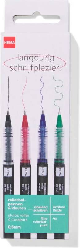 HEMA Rollerbalpennen 0.5mm 4 Stuks