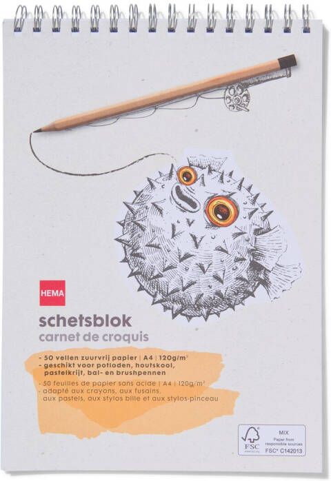 HEMA Schetsboek Met Spiraal A4 120gr