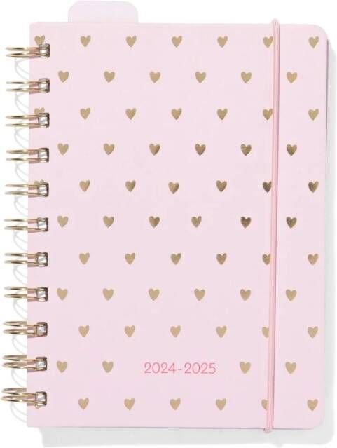 HEMA Schoolagenda 24 25 Met Spiraal 15x11 Hartjes