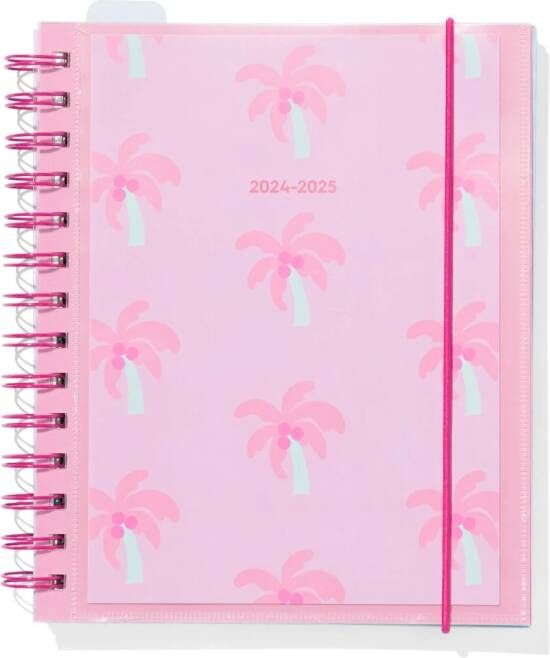 HEMA Schoolagenda 24 25 Met Spiraal En Insteekhoes 15.5x19 Roze