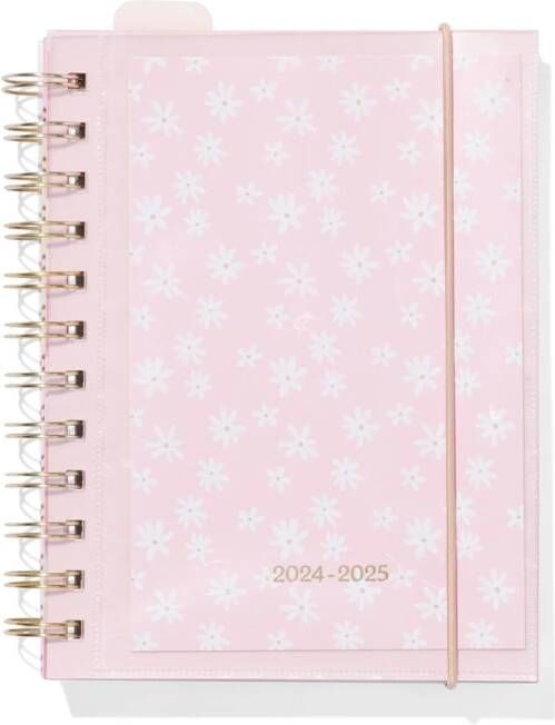 HEMA Schoolagenda 24 25 Met Spiraal En Insteekhoes 16.5x12.5 Roze