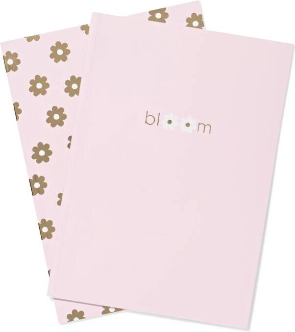 HEMA Schrift A4 Lijnen Bloemen 2 Stuks