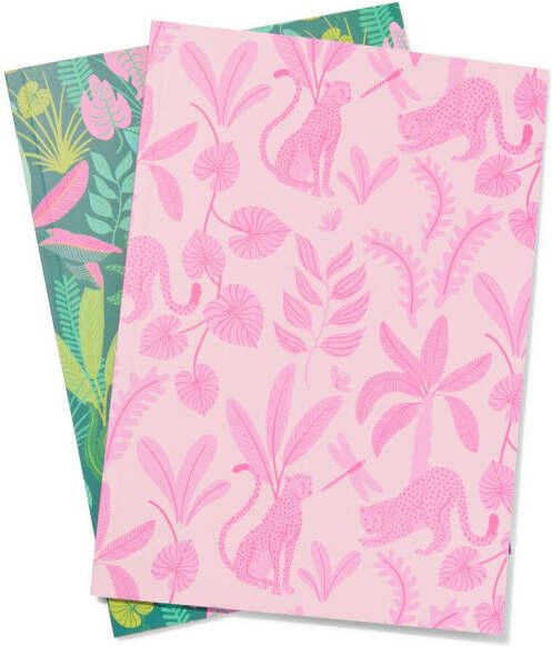HEMA Schriften A4 Gelinieerd Tropisch 2 Stuks