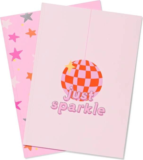 HEMA Schriften A4 Lijnen Roze 2 Stuks