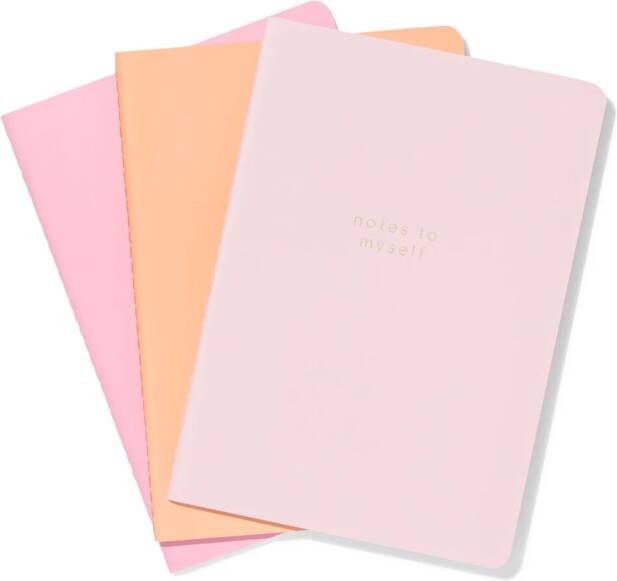 HEMA Schriften A5 Gelinieerd Roze 3 Stuks