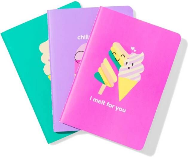 HEMA Schriften A6 Gelinieerd Ijsjes 3 Stuks
