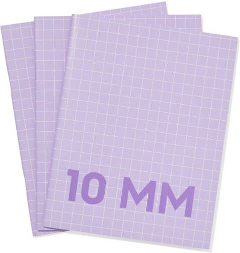 HEMA Schriften Lila A5 Geruit 10mm 3 Stuks