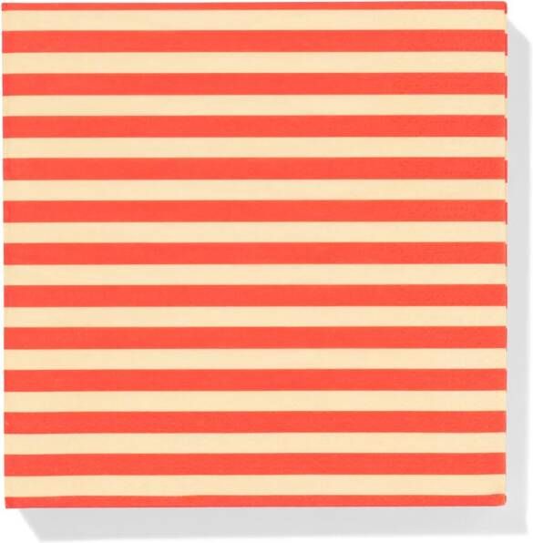 HEMA Servetten 33x33cm Papier Strepen 20 Stuks (feloranje)
