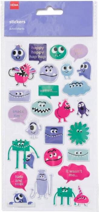 HEMA Stickers Puffy Monsters