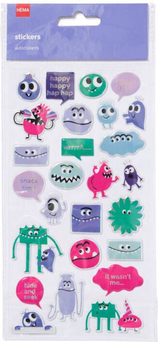 HEMA Stickers Puffy Monsters