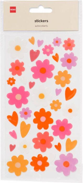HEMA Stickervel Bloemen En Hartjes