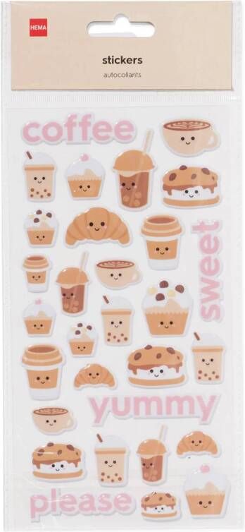 HEMA Stickervel Koffie 3D