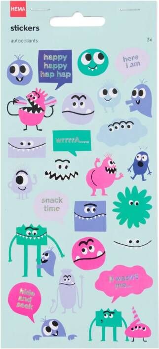 HEMA Stickervellen Monsters 3 Stuks