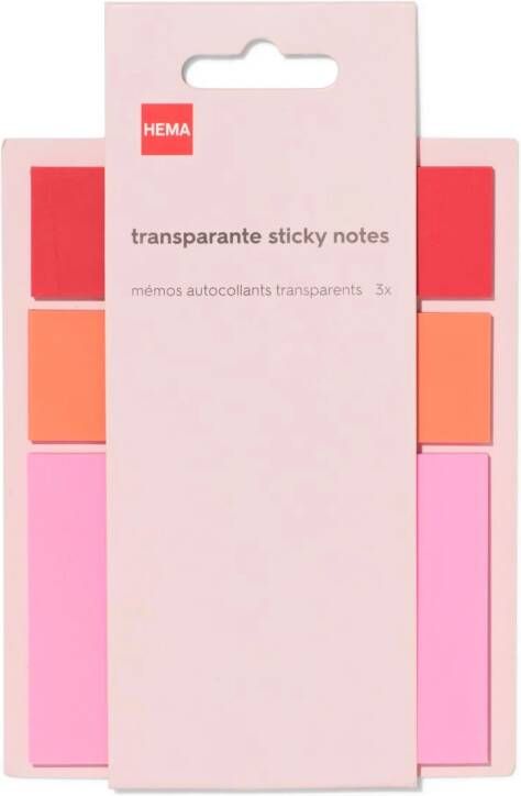 HEMA Sticky Notes Transparant 3 Stuks