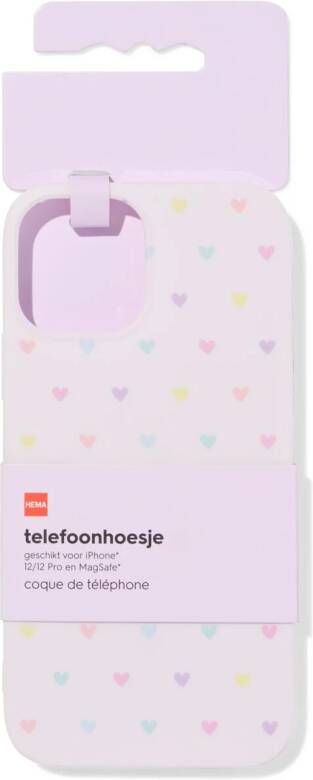 HEMA Telefoonhoes IPhone 12 12 Pro Hartjes Lichtroze