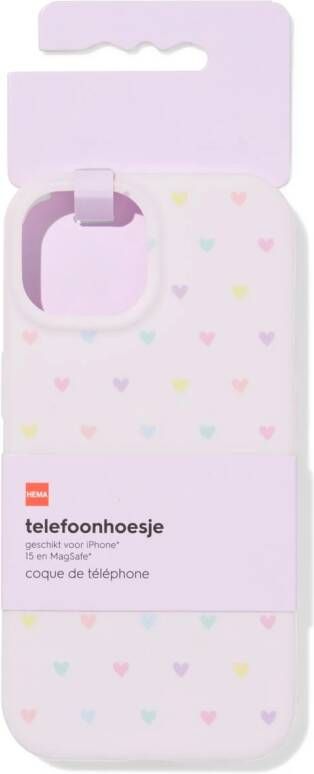 HEMA Telefoonhoes IPhone 15 16 Hartjes Lichtroze