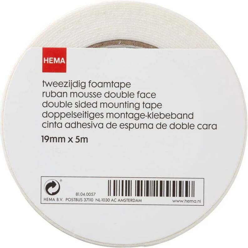 HEMA Tweezijdig Foamtape (wit)