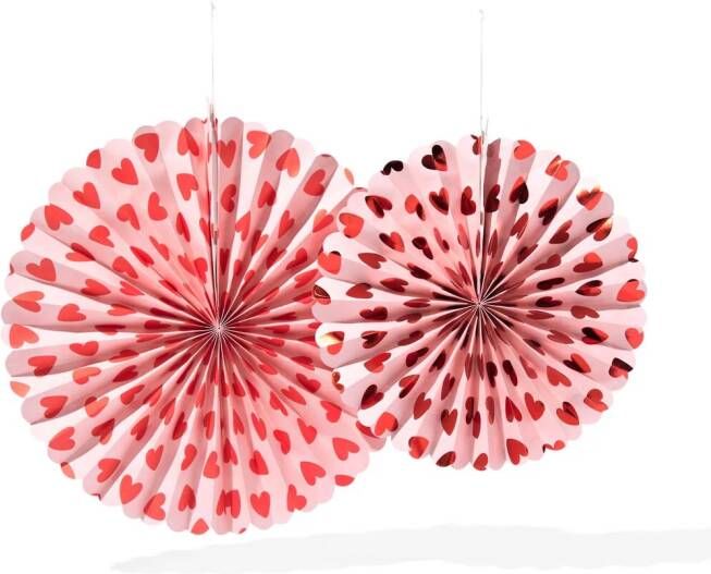 HEMA Waaiers Hart Roze 2 Stuks