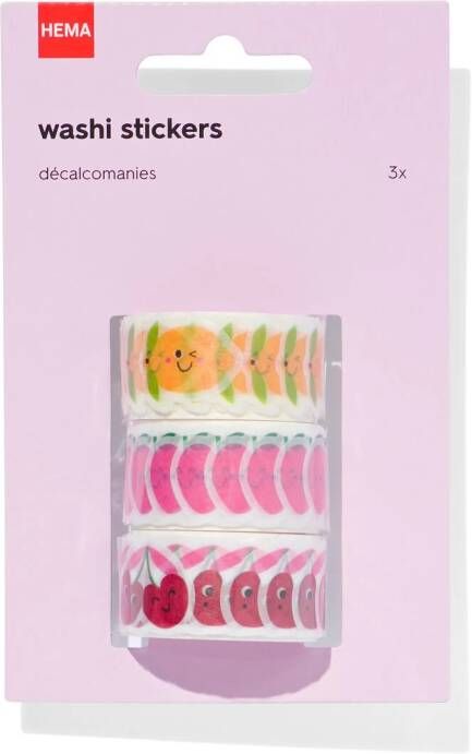 HEMA Washi Stickers Fruit 3 Stuks