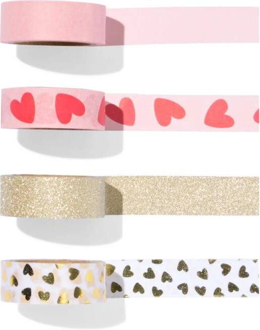 HEMA Washi Tape Hart 4 Stuks