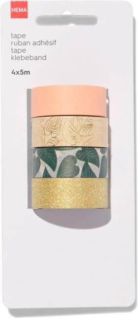 HEMA Washi Tapes 5mx1.5cm Botanisch 4 Stuks