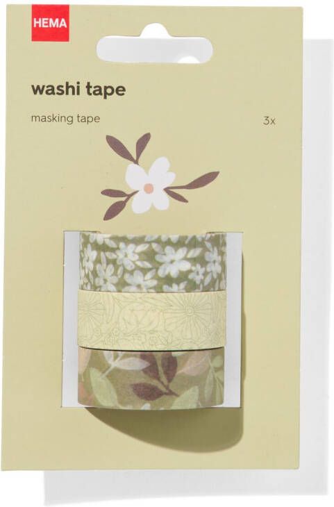 HEMA Washi Tapes Groen 3 Stuks