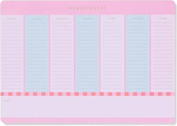 HEMA Weekplanner 29.5x21cm Roze-blauw