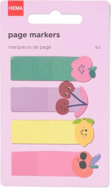 HEMA Zelfklevende Pagina Markers Fruit 4x20 Stuks