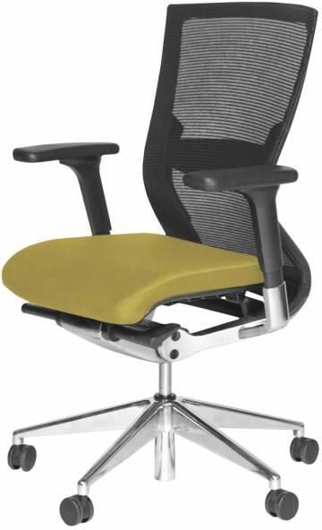 Schaffenburg Bureaustoel 105 zitting groen rugleuning zwart mesh onderstel verchroomd aluminium. 1 jaar garantie