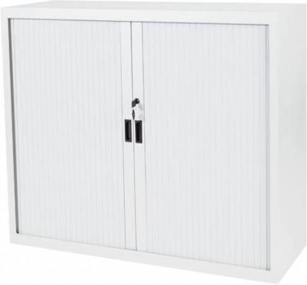 Schaffenburg Claudius Plus Roldeurkast 145x80x45cm. Stalen ombouw en kunststof lamellen wit (Interieur apart bestellen).