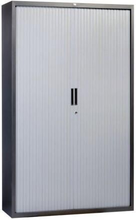 Schaffenburg Claudius Plus Roldeurkast 160x80x45cm. Stalen ombouw en kunststof lamellen zwart (Interieur apart bestellen).
