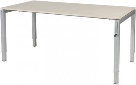 Schaffenburg Cubeo 4-poot bureau hoogte verstelbaar (62-97cm) dmv slinger met 160x80cm lindberg eiken 20mm blad en aluminium (RAL9006) frame