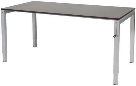 Schaffenburg Cubeo 4-poot bureau hoogte verstelbaar (62-97cm) dmv slinger met 160x80cm wenge donker 20mm blad en aluminium (RAL9006) frame