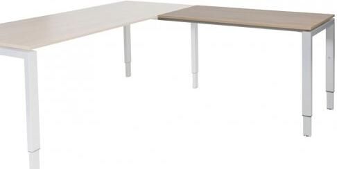 Schaffenburg Domino aanbouwtafel hoogte instelbaar (62-85cm) met 120x60cm'zwevend'kersen licht 20mm blad en aluminium (RAL9006) N-poot frame