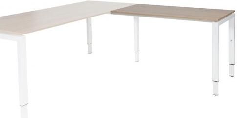 Schaffenburg Domino aanbouwtafel hoogte instelbaar (62-85cm) met 120x60cm'zwevend'kersen licht 20mm blad en wit (RAL9010) N-poot frame