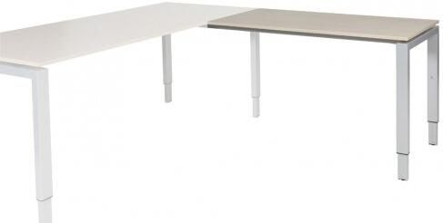 Schaffenburg Domino aanbouwtafel hoogte instelbaar (62-85cm) met 120x60cm'zwevend'lindberg eiken 20mm blad en aluminium (RAL9006) N-poot frame - Foto 1