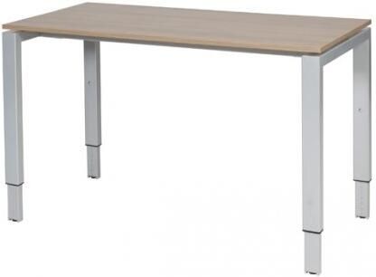 Schaffenburg Domino bureau hoogte instelbaar (62-85cm) met 120x60cm'zwevend'kersen licht 20mm blad en aluminium (RAL9006) N-poot frame