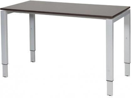 Schaffenburg Domino bureau hoogte instelbaar (62-85cm) met 120x60cm'zwevend'wenge donker 20mm blad en aluminium (RAL9006) N-poot frame