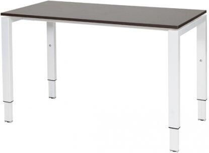 Schaffenburg Domino bureau hoogte instelbaar (62-85cm) met 120x60cm'zwevend'wenge donker 20mm blad en wit (RAL9010) N-poot frame