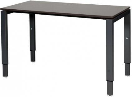 Schaffenburg Domino bureau hoogte instelbaar (62-85cm) met 120x60cm'zwevend'wenge donker 20mm blad en zwart (RAL9011) N-poot frame