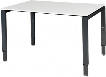 Schaffenburg Domino bureau hoogte instelbaar (62-85cm) met 120x80cm'zwevend'licht grijs 20mm blad en zwart (RAL9011) N-poot frame