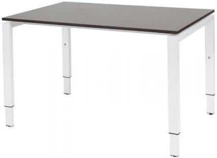 Schaffenburg Domino bureau hoogte instelbaar (62-85cm) met 120x80cm'zwevend'wenge donker 20mm blad en wit (RAL9010) N-poot frame