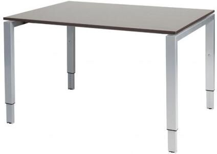 Schaffenburg Domino bureau hoogte instelbaar (62-85cm) met 120x90cm'zwevend'wenge donker 20mm blad en aluminium (RAL9006) N-poot frame