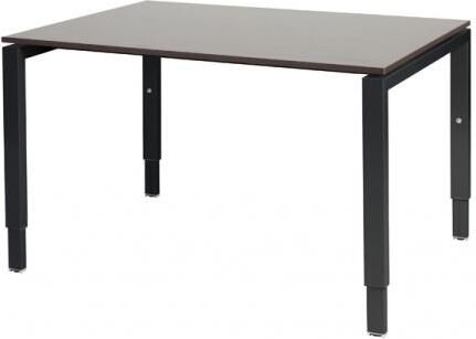 Schaffenburg Domino bureau hoogte instelbaar (62-85cm) met 120x90cm'zwevend'wenge donker 20mm blad en zwart (RAL9011) N-poot frame