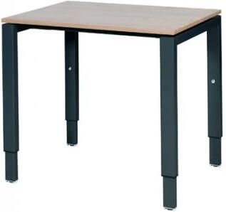 Schaffenburg Domino bureau hoogte instelbaar (62-85cm) met 80x60cm'zwevend'kersen licht 20mm blad en zwart (RAL9011) N-poot frame