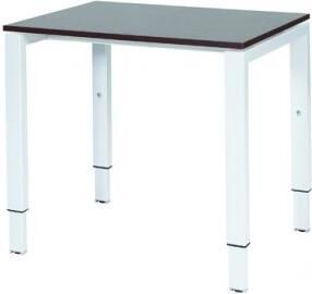 Schaffenburg Domino bureau hoogte instelbaar (62-85cm) met 80x60cm'zwevend'wenge donker 20mm blad en wit (RAL9010) N-poot frame