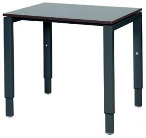 Schaffenburg Domino bureau hoogte instelbaar (62-85cm) met 80x60cm'zwevend'wenge donker 20mm blad en zwart (RAL9011) N-poot frame