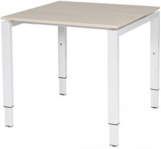 Schaffenburg Domino bureau hoogte instelbaar (62-85cm) met 80x80cm'zwevend'wenge donker 20mm blad en aluminium (RAL9006) N-poot frame