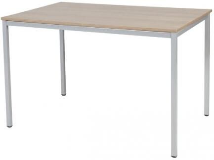 Schaffenburg Domino bureautafel vaste hoogte met 120x80cm kersen licht 20mm blad en aluminium (RAL9006) 4-poot frame