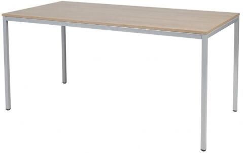 Schaffenburg Domino bureautafel vaste hoogte met 160x80cm kersen licht 20mm blad en aluminium (RAL9006) 4-poot frame